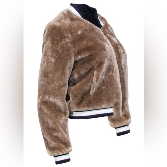 Joie Faux Fur Bomber Jacket XS - Picture 3 of 3